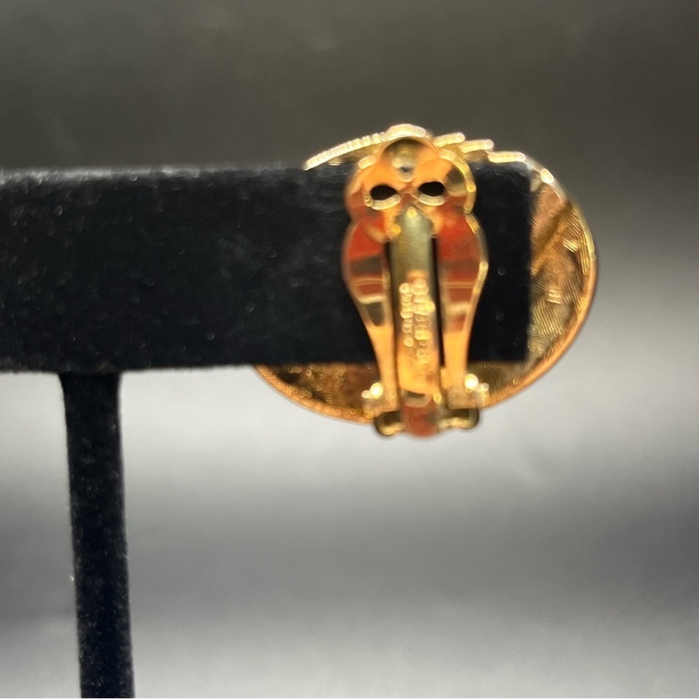 Vintage Givenchy Gold Tone Clip Earrings - Picture 6 of 7